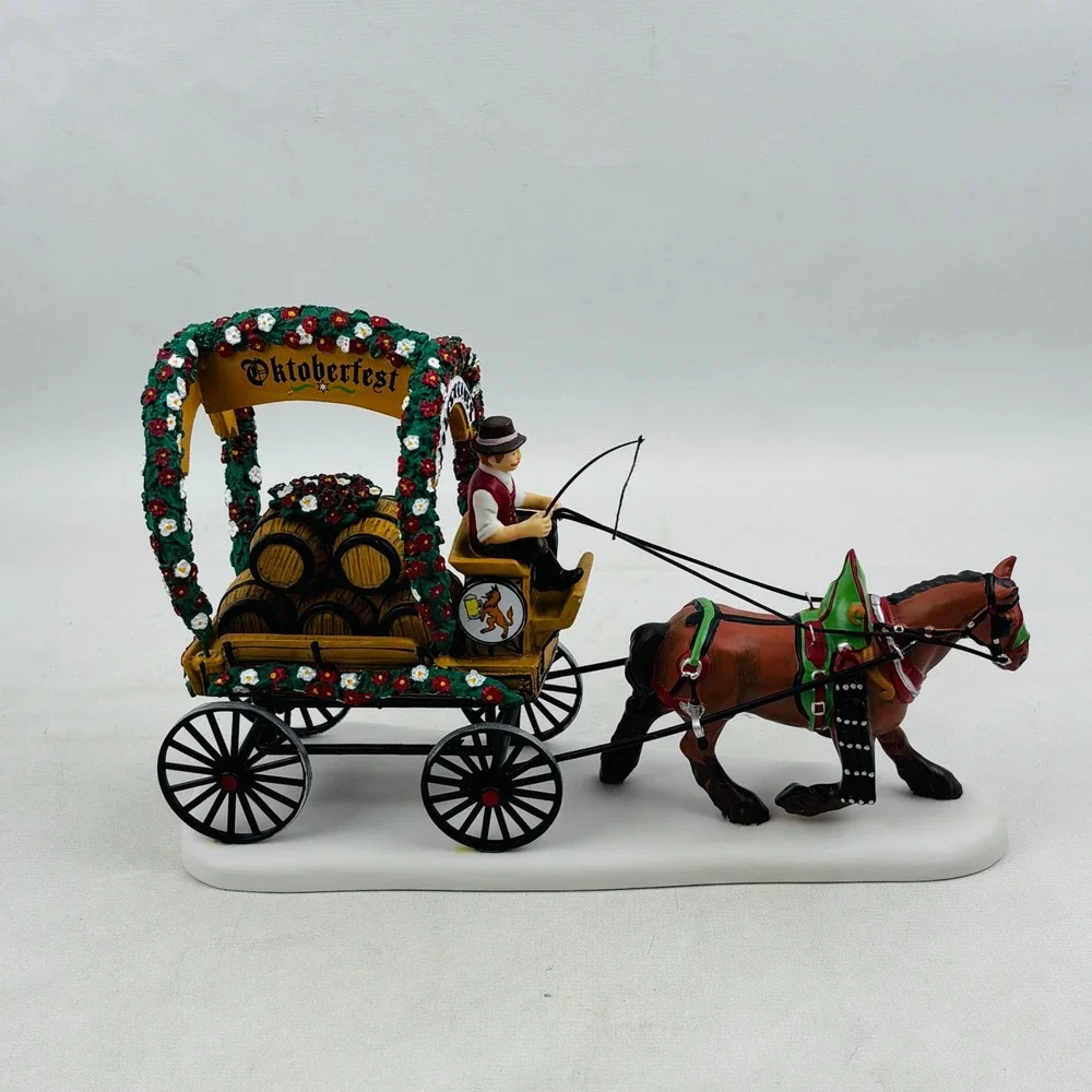 Dept 56 Alpine Village Wolfstein Beer Wagon Oktoberfest Horse Carriage 808756‎